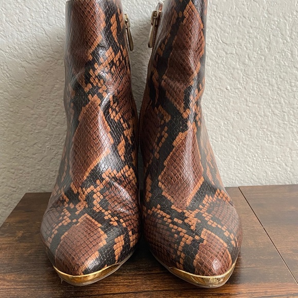 Franco Sarto Snake Print Ankle Booties - Picture 3 of 8